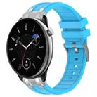 For Amazfit GTR Mini Quick Release Silver Buckle 20mm Royal Silicone Watch Band(Sky Blue) - 1