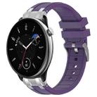 For Amazfit GTR Mini Quick Release Silver Buckle 20mm Royal Silicone Watch Band(Purple) - 1