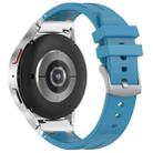 For Amazfit GTS4 Mini Quick Release Silver Buckle 20mm Royal Silicone Watch Band(Sea Blue) - 2