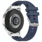 For Amazfit Bip3 Quick Release Silver Buckle 20mm Royal Silicone Watch Band(Navy Blue) - 2