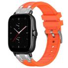For Amazfit GTS 2e Quick Release Silver Buckle 20mm Royal Silicone Watch Band(Orange) - 1