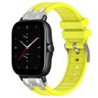 For Amazfit GTS 2e Quick Release Silver Buckle 20mm Royal Silicone Watch Band(Vital Yellow) - 1