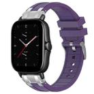 For Amazfit GTS 2e Quick Release Silver Buckle 20mm Royal Silicone Watch Band(Purple) - 1