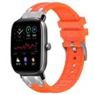 For Amazfit GTS 2 Mini Quick Release Silver Buckle 20mm Royal Silicone Watch Band(Orange) - 1