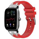 For Amazfit GTS 2 Mini Quick Release Silver Buckle 20mm Royal Silicone Watch Band(Red) - 1