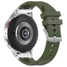 For Amazfit Pop Pro Quick Release Silver Buckle 20mm Royal Silicone Watch Band(Olive Green) - 2