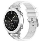 For Amazfit Pop Quick Release Silver Buckle 20mm Royal Silicone Watch Band(White) - 1