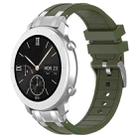 For Amazfit Pop Quick Release Silver Buckle 20mm Royal Silicone Watch Band(Olive Green) - 1