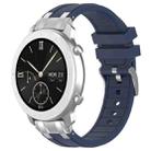 For Amazfit Pop Quick Release Silver Buckle 20mm Royal Silicone Watch Band(Navy Blue) - 1