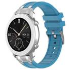 For Amazfit Pop Quick Release Silver Buckle 20mm Royal Silicone Watch Band(Sea Blue) - 1