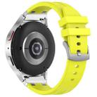 For Amazfit Pop Quick Release Silver Buckle 20mm Royal Silicone Watch Band(Vital Yellow) - 2