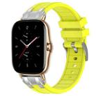 For Amazfit GTS 2 Quick Release Silver Buckle 20mm Royal Silicone Watch Band(Vital Yellow) - 1