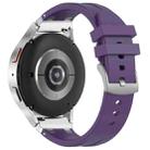 For Amazfit GTS 2 Quick Release Silver Buckle 20mm Royal Silicone Watch Band(Purple) - 2