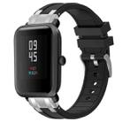 For Amazfit Bip S Quick Release Silver Buckle 20mm Royal Silicone Watch Band(Black) - 1