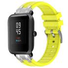 For Amazfit Bip S Quick Release Silver Buckle 20mm Royal Silicone Watch Band(Vital Yellow) - 1