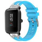 For Amazfit Bip S Quick Release Silver Buckle 20mm Royal Silicone Watch Band(Sky Blue) - 1