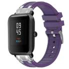 For Amazfit Bip S Quick Release Silver Buckle 20mm Royal Silicone Watch Band(Purple) - 1