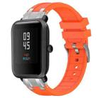 For Amazfit Bip Lite Quick Release Silver Buckle 20mm Royal Silicone Watch Band(Orange) - 1