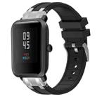 For Amazfit Bip Lite Quick Release Silver Buckle 20mm Royal Silicone Watch Band(Black) - 1