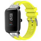 For Amazfit Bip Lite Quick Release Silver Buckle 20mm Royal Silicone Watch Band(Vital Yellow) - 1