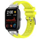 For Amazfit GTS Quick Release Silver Buckle 20mm Royal Silicone Watch Band(Vital Yellow) - 1