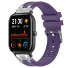 For Amazfit GTS Quick Release Silver Buckle 20mm Royal Silicone Watch Band(Purple) - 1