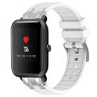 For Amazfit Bip Quick Release Silver Buckle 20mm Royal Silicone Watch Band(White) - 1