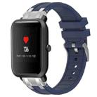 For Amazfit Bip Quick Release Silver Buckle 20mm Royal Silicone Watch Band(Navy Blue) - 1