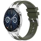 For Huawei Watch GT3 42mm 20mm Quick Release Silver Buckle Royal Silicone Watch Band(Olive Green) - 1