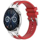 For Huawei Watch GT3 42mm 20mm Quick Release Silver Buckle Royal Silicone Watch Band(Red) - 1