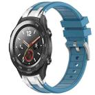 For Huawei Watch 2 20mm Quick Release Silver Buckle Royal Silicone Watch Band(Sea Blue) - 1