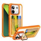 For Xiaomi Redmi Note 13 Pro 5G Card Bag Holder Acrylic Hybrid TPU Phone Case(Orange) - 1