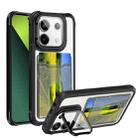 For Xiaomi Redmi Note 13 Pro 5G Card Bag Holder Acrylic Hybrid TPU Phone Case(Black) - 1