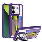 For Xiaomi Redmi Note 13 Pro 5G Card Bag Holder Acrylic Hybrid TPU Phone Case(Purple) - 1