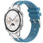 For Huawei Watch GT4 46mm 22mm Quick Release Silver Buckle Royal Silicone Watch Band(Sea Blue) - 1