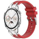 For Huawei Watch GT4 46mm 22mm Quick Release Silver Buckle Royal Silicone Watch Band(Red) - 1