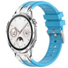 For Huawei Watch GT4 46mm 22mm Quick Release Silver Buckle Royal Silicone Watch Band(Sky Blue) - 1