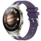 For Huawei Watch 4 22mm Quick Release Silver Buckle Royal Silicone Watch Band(Purple) - 1