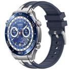 For Huawei Watch Ultimate 22mm Quick Release Silver Buckle Royal Silicone Watch Band(Navy Blue) - 1