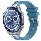 For Huawei Watch Ultimate 22mm Quick Release Silver Buckle Royal Silicone Watch Band(Sea Blue) - 1