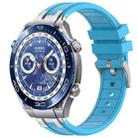 For Huawei Watch Ultimate 22mm Quick Release Silver Buckle Royal Silicone Watch Band(Sky Blue) - 1