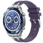 For Huawei Watch Ultimate 22mm Quick Release Silver Buckle Royal Silicone Watch Band(Purple) - 1