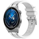 For Huawei Watch GT3 Pro 46mm 22mm Quick Release Silver Buckle Royal Silicone Watch Band(White) - 1
