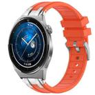 For Huawei Watch GT3 Pro 46mm 22mm Quick Release Silver Buckle Royal Silicone Watch Band(Orange) - 1