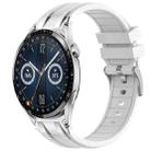 For Huawei Watch GT3 46mm 22mm Quick Release Silver Buckle Royal Silicone Watch Band(White) - 1