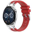 For Huawei Watch GT3 46mm 22mm Quick Release Silver Buckle Royal Silicone Watch Band(Red) - 1