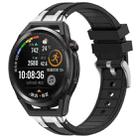 For Huawei Watch GT Runner 22mm Quick Release Silver Buckle Royal Silicone Watch Band(Black) - 1