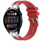 For Huawei Watch 3 22mm Quick Release Silver Buckle Royal Silicone Watch Band(Red) - 1