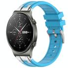 For Huawei Watch GT2 Pro 22mm Quick Release Silver Buckle Royal Silicone Watch Band(Sky Blue) - 1