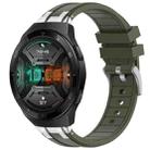 For Huawei Watch GT 2e 22mm Quick Release Silver Buckle Royal Silicone Watch Band(Olive Green) - 1